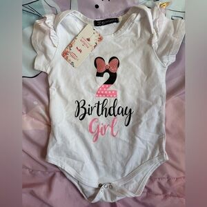 Disney White and Pink Birthday Girl One Piece